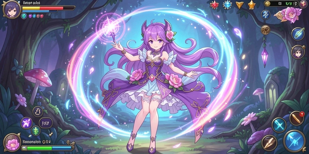 Gambaran luar angkasa dengan warna cerah dan alien lucu.