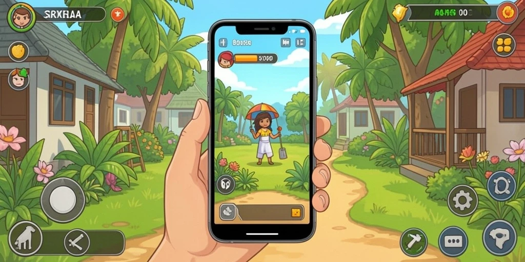 Screenshot menunjukkan permainan yang penuh warna dan menarik.