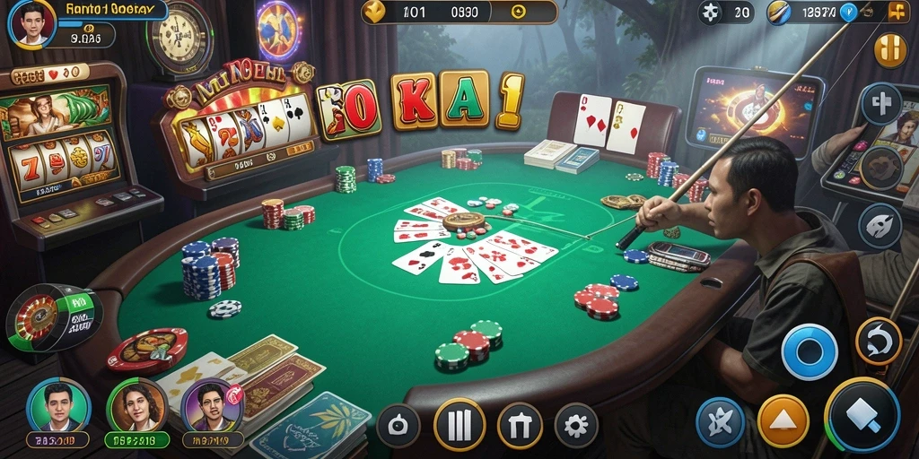 Screenshot menampilkan pilihan permainan slot yang beragam.